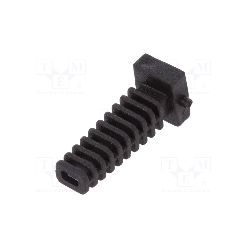 10 pcs x FIX&FASTEN - FIX-3.5X1.8X25-PRO - Strain relief, elastomer, black, Panel thick: max.2.2mm, L: 25mm