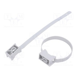 10 pcs x BM GROUP - BMTPZFF16/32 - Cable strap clip, polyamide, Application: for braids, light grey