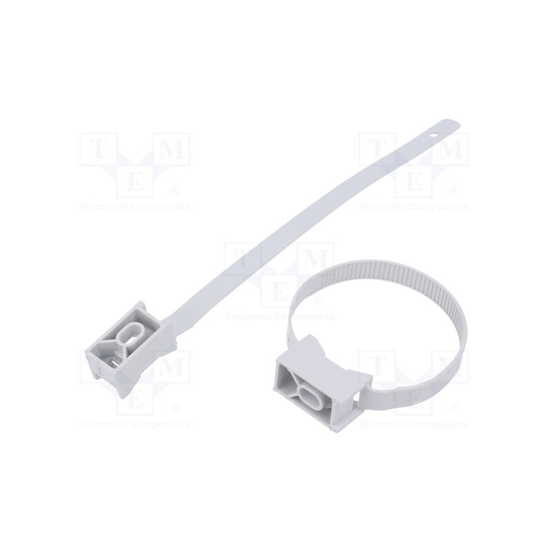 10 pcs x BM GROUP - BMTPZFF16/32 - Cable strap clip, polyamide, Application: for braids, light grey