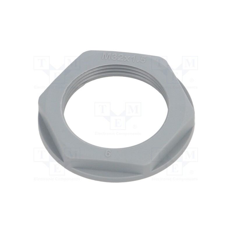 10 pcs x TE Connectivity - EP-LN-M32-GR-A - Nut, M32, polyamide, 41mm, grey, Thread: metric, Pitch: 1.5, Entrelec