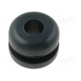 10 pcs x FIX&FASTEN - FIX-GR-1 - Grommet, Ømount.hole: 4.8mm, Øhole: 3.2mm, rubber, black