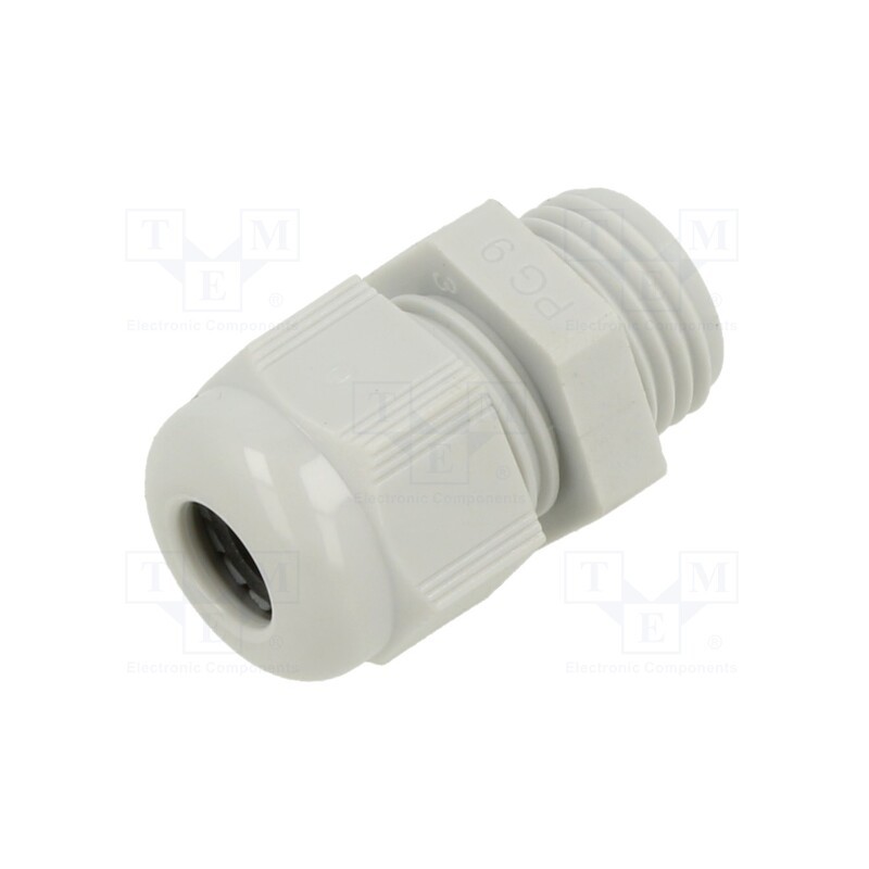 10 pcs x TE Connectivity - EP-SG-PG9-LGR-B - Cable gland, without nut, PG9, IP68, polyamide, light grey