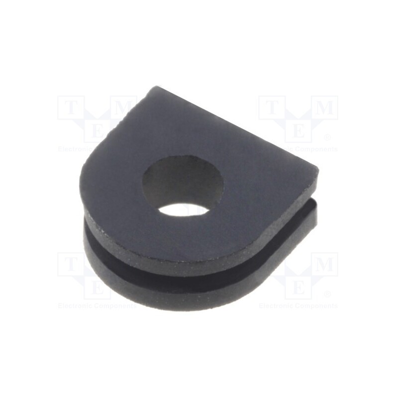 10 pcs x FIX&FASTEN - FIX-GR-35 - Grommet, Ømount.hole: 6mm, Øhole: 3.4mm, rubber, black