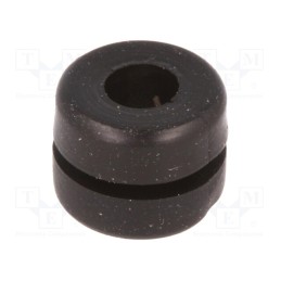 10 pcs x HELLERMANNTYTON - 633-02120 - Grommet, Ømount.hole: 6mm, Øhole: 4mm, PVC, black, -30÷60°C, UL94V-2