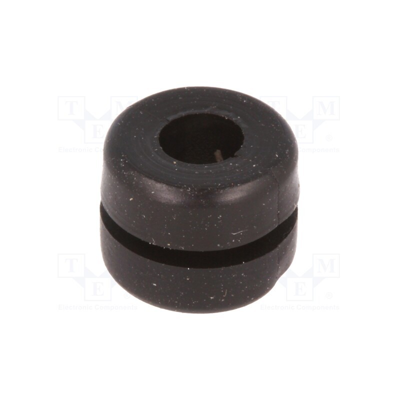 10 pcs x HELLERMANNTYTON - 633-02120 - Grommet, Ømount.hole: 6mm, Øhole: 4mm, PVC, black, -30÷60°C, UL94V-2
