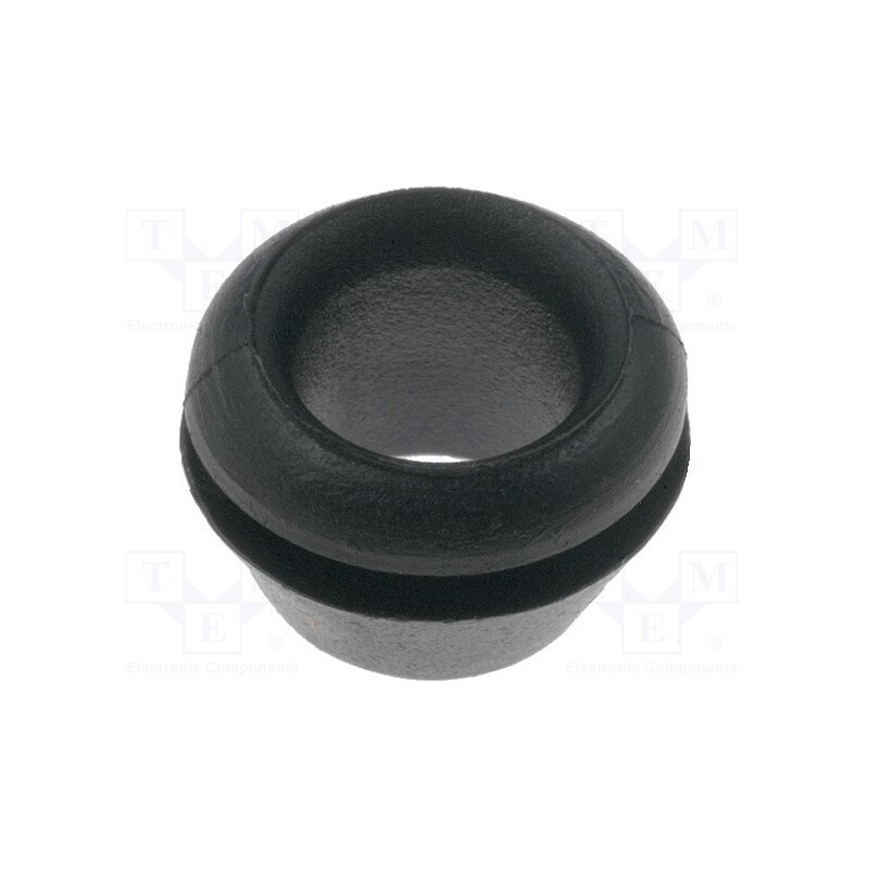 10 pcs x HELLERMANNTYTON - 633-05020 - Grommet, Ømount.hole: 8mm, Øhole: 6.5mm, PVC, black, -30÷60°C
