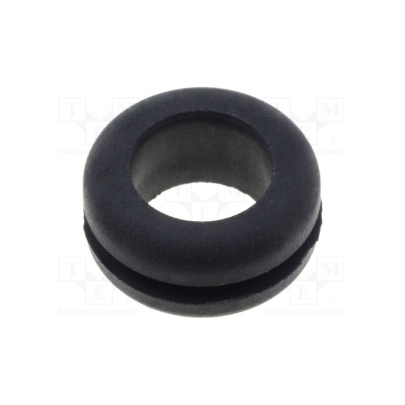 10 pcs x FIX&FASTEN - FIX-GR-84 - Grommet, Ømount.hole: 10mm, Øhole: 7.6mm, rubber, black