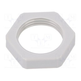 10 pcs x OBO BETTERMANN - 116 M20 LGR PA - Nut, M20, polyamide, Thk: 6mm, Spanner: 26mm, light grey, Pitch: 1.5