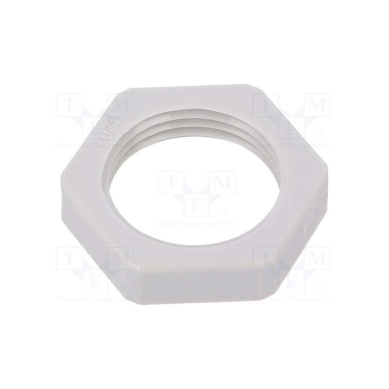 10 pcs x OBO BETTERMANN - 116 M20 LGR PA - Nut, M20, polyamide, Thk: 6mm, Spanner: 26mm, light grey, Pitch: 1.5