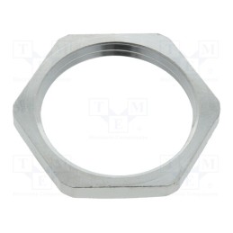 10 pcs x HUMMEL - 1.161.1600.01 - Nut, PG16, brass, nickel, Thk: 3mm, Spanner: 26mm, Thread: PG, GM-MS