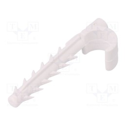 10 pcs x PAWBOL - H.7201 - Holder, white, Ømount.hole: 12mm, L: 48mm, on round cable