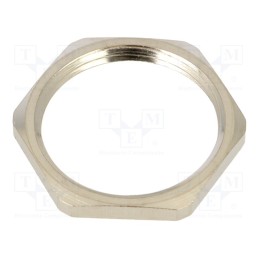 10 pcs x HELLERMANNTYTON - 166-50114 - Nut, PG21, brass, -100÷300°C, Thread: PG, Plating: nickel