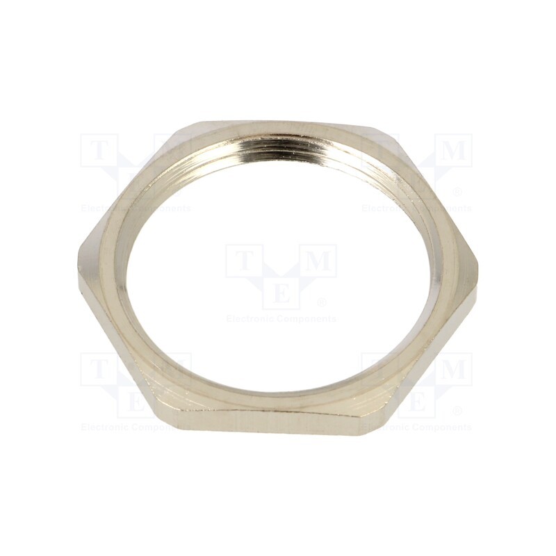 10 pcs x HELLERMANNTYTON - 166-50114 - Nut, PG21, brass, -100÷300°C, Thread: PG, Plating: nickel
