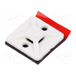 10 pcs x HELLERMANNTYTON - 151-01558 - Holder, self-adhesive, polyamide, UL94V-2, white, FH: 3.1mm, L: 19mm