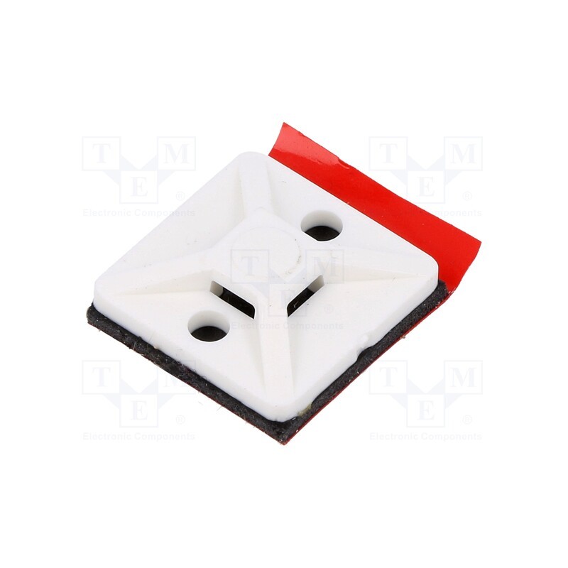 10 pcs x HELLERMANNTYTON - 151-01558 - Holder, self-adhesive, polyamide, UL94V-2, white, FH: 3.1mm, L: 19mm