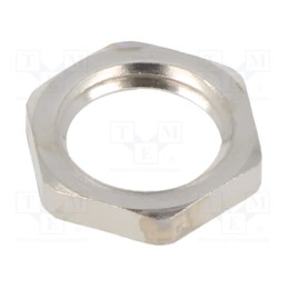 10 pcs x TE Connectivity - EM-LN-M12-MET-A - Nut, M12, brass, 15mm, Thread: metric, Pitch: 1.5, Plating: nickel