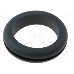 10 pcs x FIX&FASTEN - FIX-GR-6A - Grommet, Ømount.hole: 19.5mm, Øhole: 18mm, rubber, black