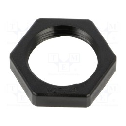 10 pcs x OBO BETTERMANN - 116 M25 SW PA - Nut, M25, polyamide, black, Pitch: 1.5
