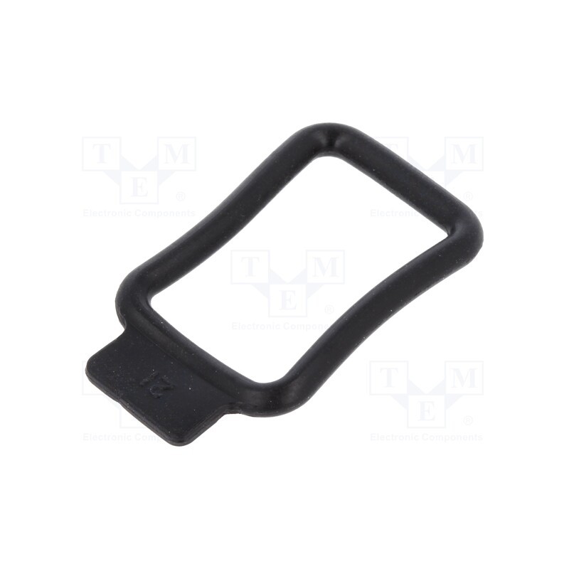 10 pcs x HELLERMANNTYTON - 201-20030 - Elasticated loop, PVC, black, W: 23.8mm, L: 33mm, Cable P-clips