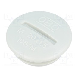 10 pcs x OBO BETTERMANN - 108 M20 PS - Stopper, M20, 1.5, polystyrene, light grey, 6mm