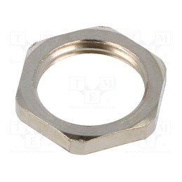 10 pcs x TE Connectivity - EM-LN-M16-MET-A - Nut, M16, brass, 19mm, Thread: metric, Pitch: 1.5, Plating: nickel