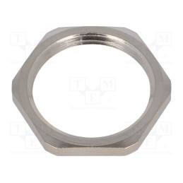 10 pcs x HUMMEL - 1.161.2500.50 - Nut, M25, brass, nickel, Thk: 3.5mm, Spanner: 29mm, Thread: metric