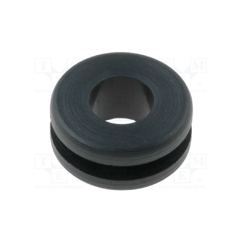 10 pcs x FIX&FASTEN - FIX-GR-15 - Grommet, Ømount.hole: 8mm, Øhole: 5mm, rubber, black