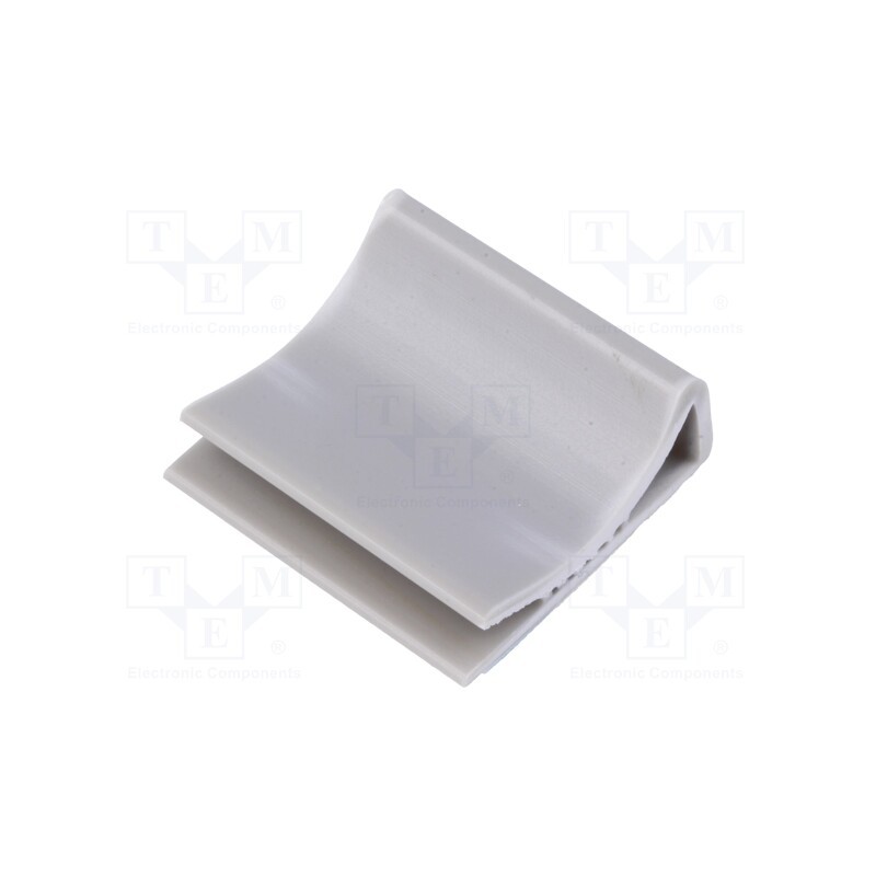 10 pcs x KSS WIRING - FCR25 - Self-adhesive cable holder, PVC, grey, Cable P-clips