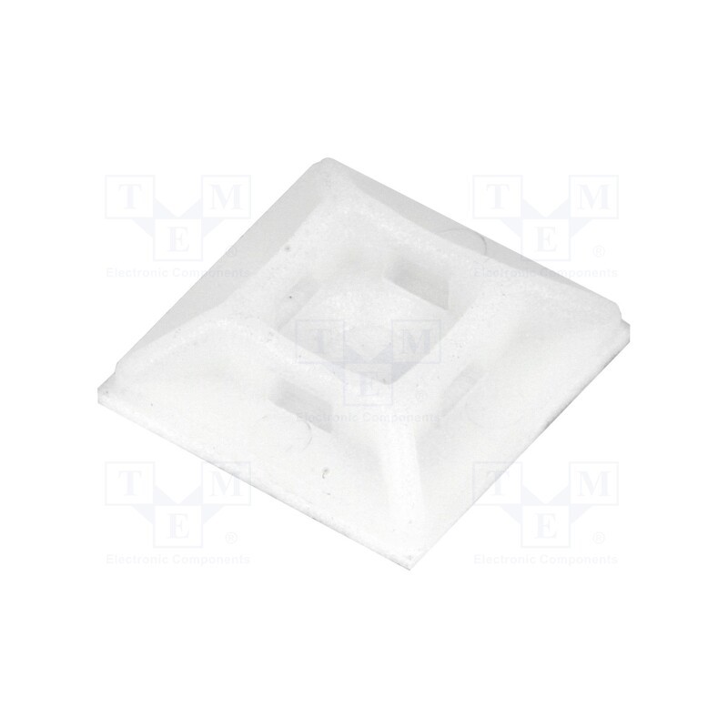 10 pcs x FIX&FASTEN - CM-19S - Holder, self-adhesive, polyamide, natural, A: 19mm, B: 4.2mm, D: 4mm