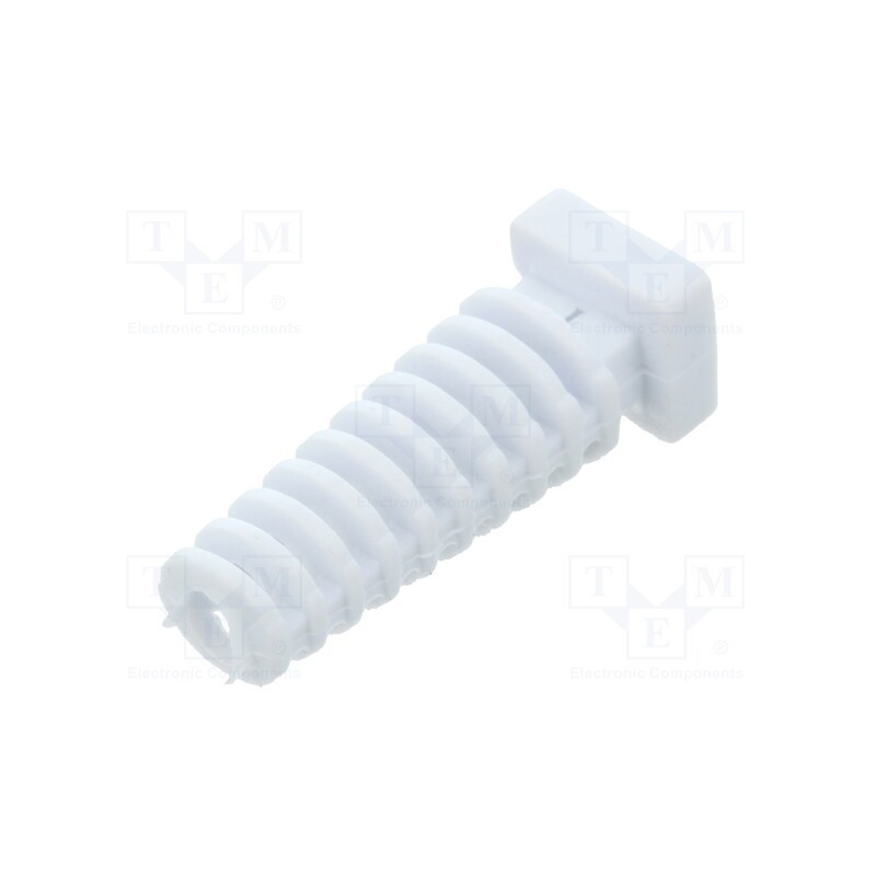 10 pcs x FIX&FASTEN - FIX-3.5X25-WH - Strain relief, Øhole: 3.5mm, elastomer, white, L: 25mm