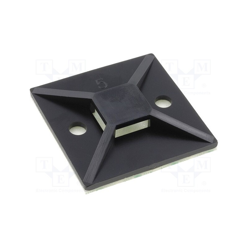 10 pcs x HELLERMANNTYTON - 151-28530 - Holder, self-adhesive, polyamide, UL94V-2, black, FH: 4.7mm, L: 38mm