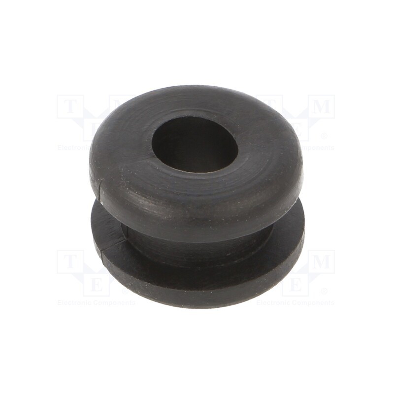 10 pcs x HELLERMANNTYTON - 633-02180 - Grommet, Ømount.hole: 10mm, Øhole: 6mm, PVC, black, -30÷60°C