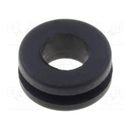 10 pcs x FIX&FASTEN - FIX-GR-71 - Grommet, Ømount.hole: 6mm, Øhole: 4.1mm, rubber, black