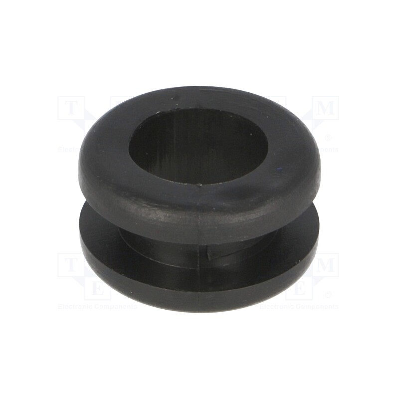 10 pcs x HELLERMANNTYTON - 633-02040 - Grommet, Ømount.hole: 12mm, Øhole: 10mm, PVC, black, -30÷60°C