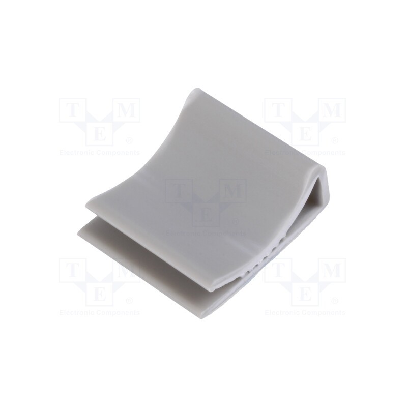 10 pcs x KSS WIRING - FCR20 - Self-adhesive cable holder, PVC, grey, Cable P-clips