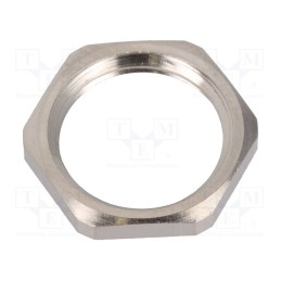 10 pcs x HUMMEL - 1.161.1600.50 - Nut, M16, brass, nickel, Thk: 2.8mm, Spanner: 19mm, Thread: metric