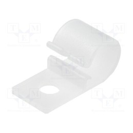 10 pcs x FIX&FASTEN - FIX-CCB-2 - Fixing clamp, 4.6mm, polyamide, natural, Cable P-clips