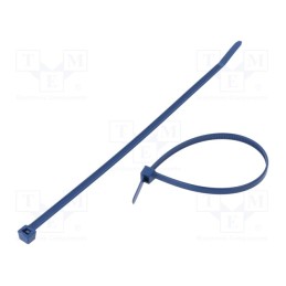 10 pcs x HELLERMANNTYTON - 111-00830 - Cable tie, with metal, L: 200mm, W: 4.6mm, polyamide, 225N, blue