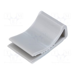 10 pcs x KSS WIRING - FCR15 - Self-adhesive cable holder, PVC, grey, Cable P-clips