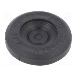 10 pcs x HT HI TECH POLYMERS - HSS-M32-TPE RAL9005 - Grommet, Ømount.hole: 32mm, elastomer thermoplastic TPE, black