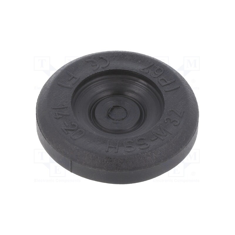10 pcs x HT HI TECH POLYMERS - HSS-M32-TPE RAL9005 - Grommet, Ømount.hole: 32mm, elastomer thermoplastic TPE, black