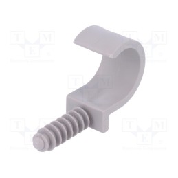 10 pcs x PAWBOL - H.7329 -AS - Holder, ØBundle : 25mm, grey, Ømount.hole: 8mm, RING 25, Sockets: 1