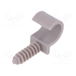 10 pcs x PAWBOL - H.7326 -AS - Holder, ØBundle : 18mm, grey, Ømount.hole: 8mm, RING 18, Sockets: 1