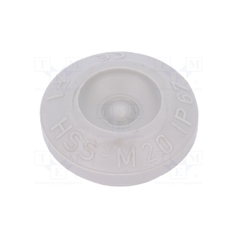 10 pcs x HT HI TECH POLYMERS - HSS-M20-TPE - Grommet, Ømount.hole: 20mm, elastomer thermoplastic TPE, grey