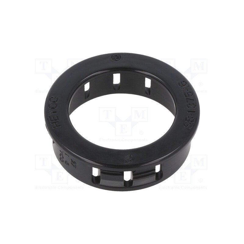 10 pcs x KEYSTONE - 8482 - Grommet, Ømount.hole: 34.9mm, Øhole: 25.4mm, black, UL94V-2