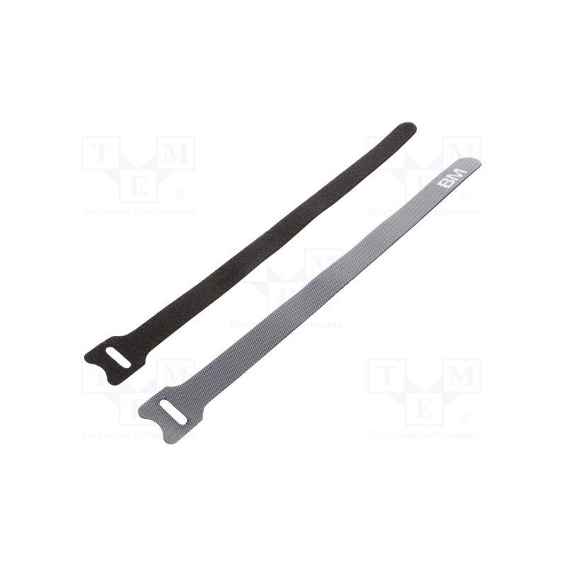 10 pcs x BM GROUP - BMNV2312 - Hook and loop fastener, multi use, L: 229mm, W: 12.7mm, 180N, black