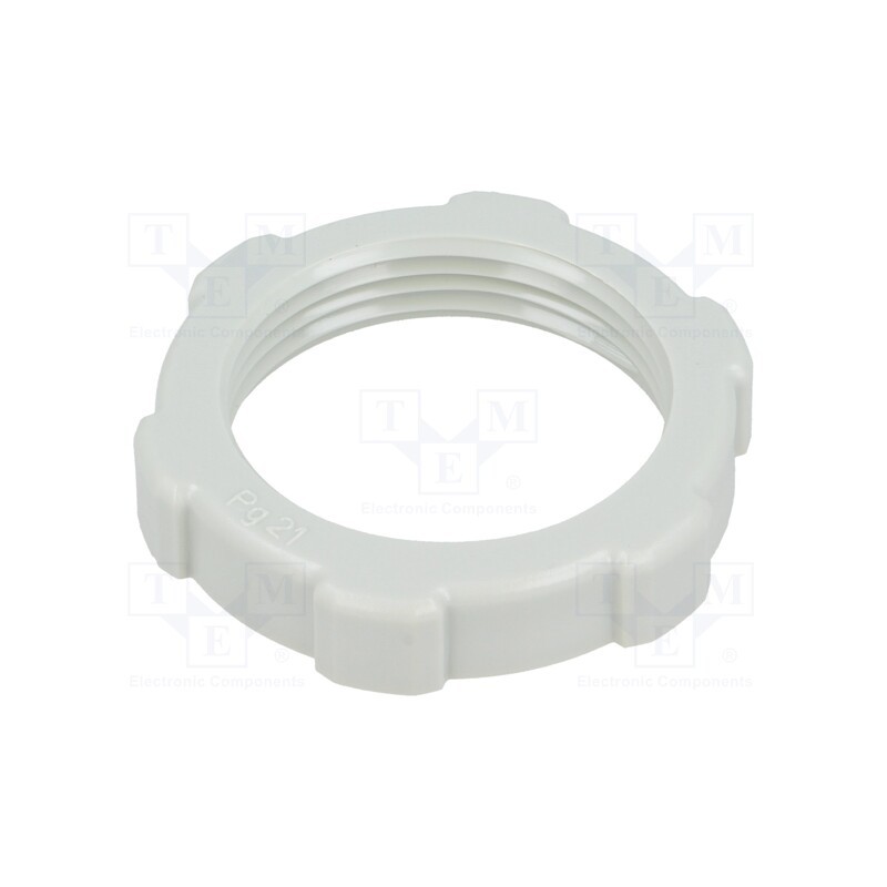 10 pcs x OBO BETTERMANN - 116 PG21 - Nut, PG21, polystyrene, Thk: 7mm, Spanner: 36mm, light grey