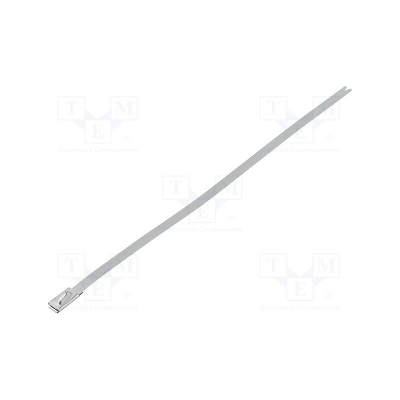 10 pcs x HELLERMANNTYTON - 111-93088 - Cable tie, L: 201mm, W: 4.6mm, stainless steel AISI 304, 900N, MBT