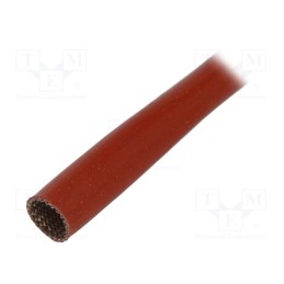 10 m x FAVIER - SCS4KV 12.0 RB 10 - Insulating tube, fiberglass, brick red, -60÷250°C, Øint: 12mm