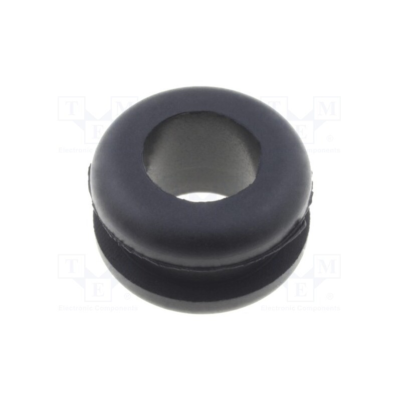10 pcs x FIX&FASTEN - FIX-GR-58 - Grommet, Ømount.hole: 9mm, Øhole: 6mm, rubber, black